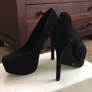 SOLD Jessica Simpson black suede heels 8.5